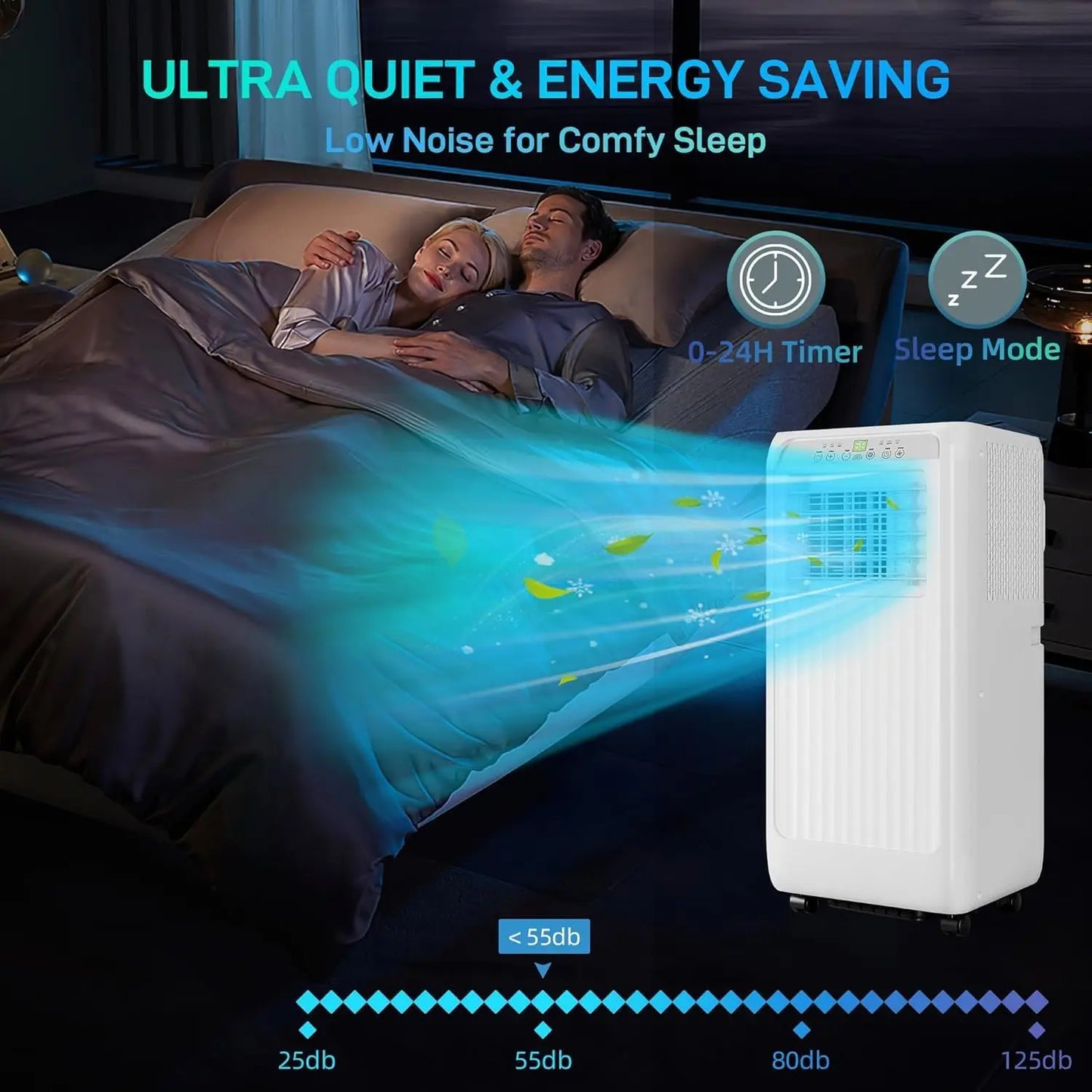 10000 Btu Portable Air Conditioner 4-in-1 Portable AC Unit Cool up to 450 sq.ft with Remote Control Window Exhaust Kit 24H Timer