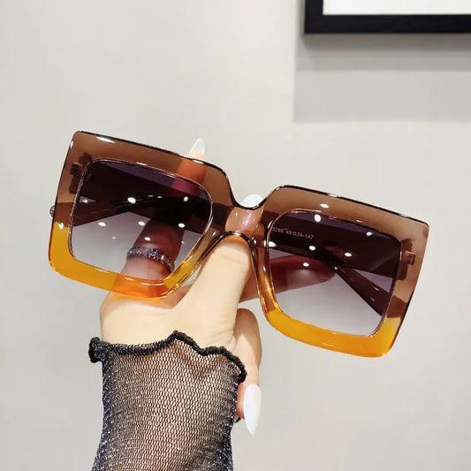 Women's Sunglasses Neutral UV Resistant Solid Color Sunglasses UV Resistant Retro Large Frame Glasses