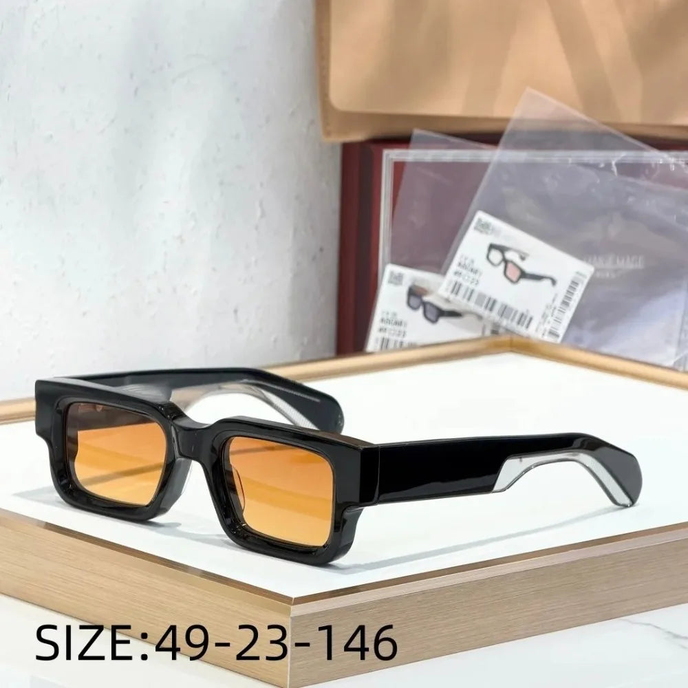 2025 Ins ASCARI Thick Acetate Sunglasses Men Classical Small Face Japan Handcrafted Designer UV400 Polarized Eyewear with Case