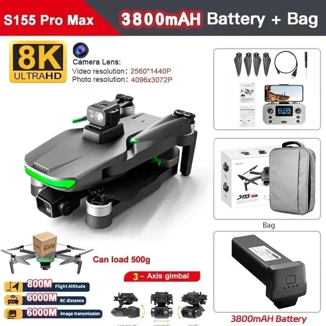 AE86 PRO MAX GPS Drone 5G FPV WiFi 3-Axis Gimbal Professional 4K HD ESC Camera Flight 28 Minute Brushless RC Quadcopter Toy