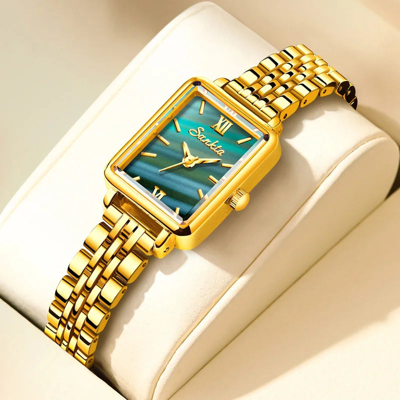 SUNKTA Fashion Ladies Watch Elegant Dress Womens Wristwatches Ceramic Bracelet Watches for Women Waterproof Clock Reloj Mujer