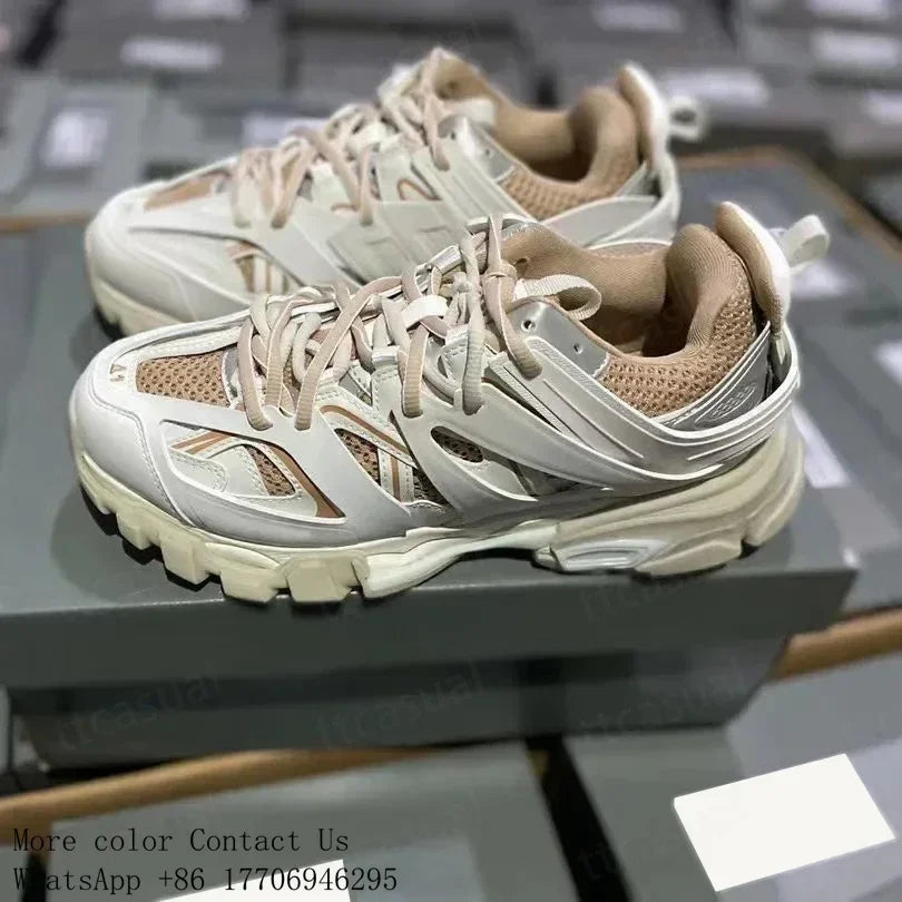 Designer Tracks 3 3.0 Men Women Casual Shoes Paris Triples White Black Pink Grey Beige Sneakers Brand 18ss Tess.S. Gomma