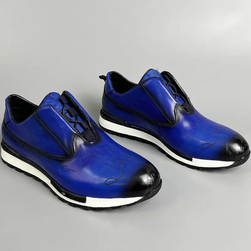 Luxury Brand Style Casual Sneakers Men's Shoes Genuine Leather Lace-up Basic Outdoor Footwear Daily Male Fashion Oxford Shoesb15