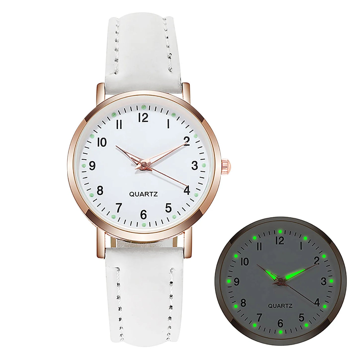 Luminous Watch For Women Fashion Casual Leather Belt Watches Simple Ladies Frosted Round Digital Quartz Wristwatches Reloj Mujer