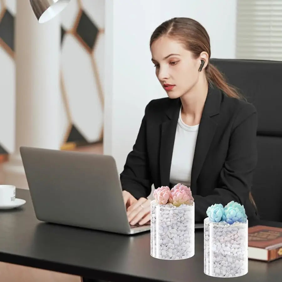 12 Pcs Acrylic Cylinder Vases 4,6,8 Inch Tall Clear Acrylic Flower Vases Bulk Floating Candle Holders Cylinder Plastic Vases for