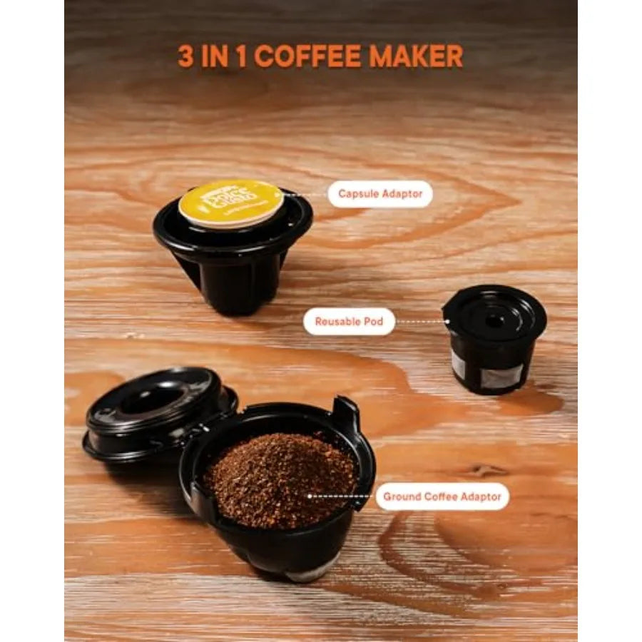 3 in 1 Single Serve Coffee Machine for Home and Office Use: Compatible with K Cups Ground Coffee and Teas Offers Adjustable Bre