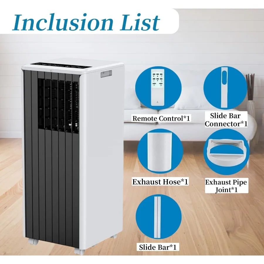 8000 BTU Portable Air Conditioner for Home and Office Use 3in1 Cooling Dehumidifying and Fan Functionality Ideal for Rooms Up t