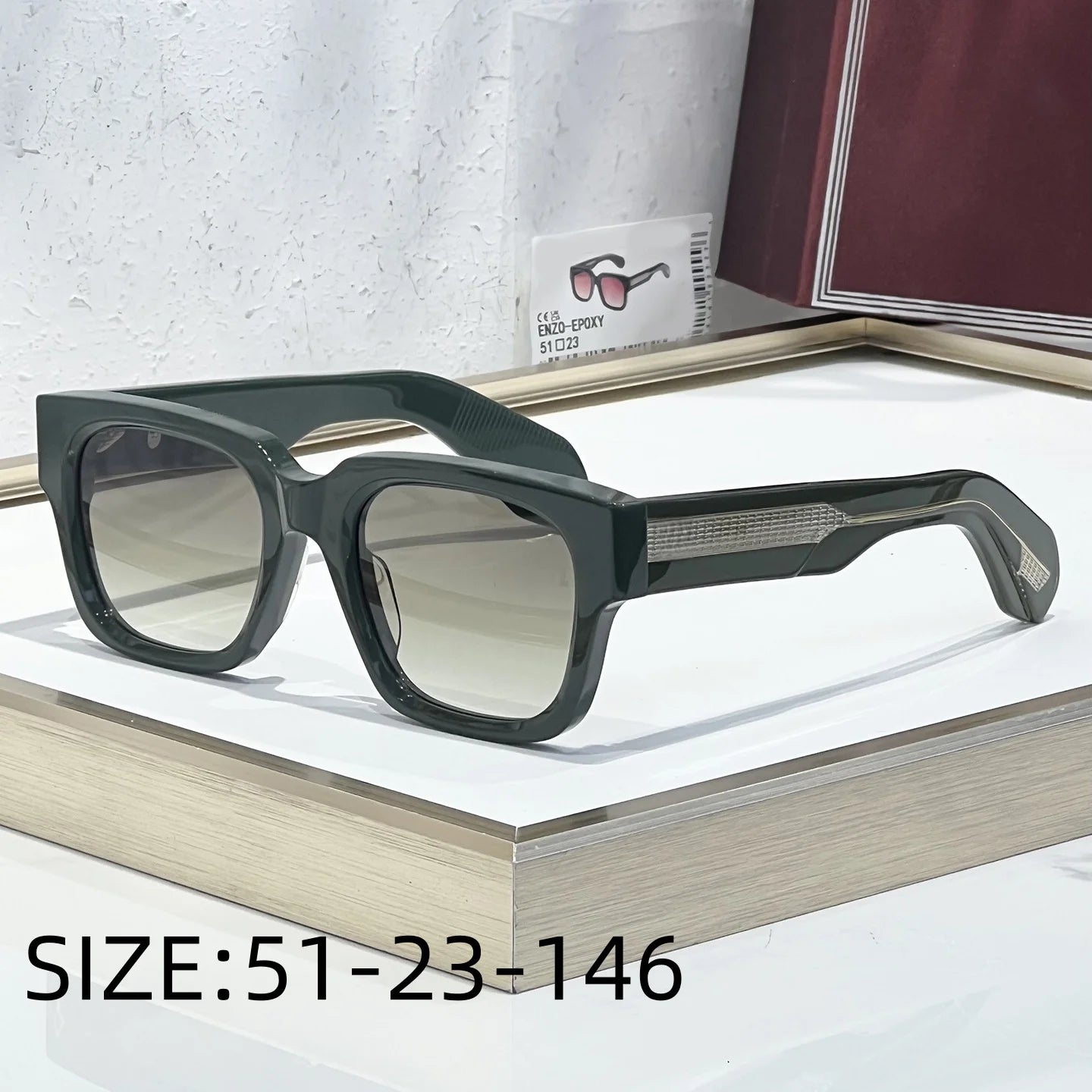 JMM ENZO EPOXY Luxury Handmade Sunglasses UV400 Classic Fashion High-Quality Outdoor Holiday Sun Glasses  Man And Woman