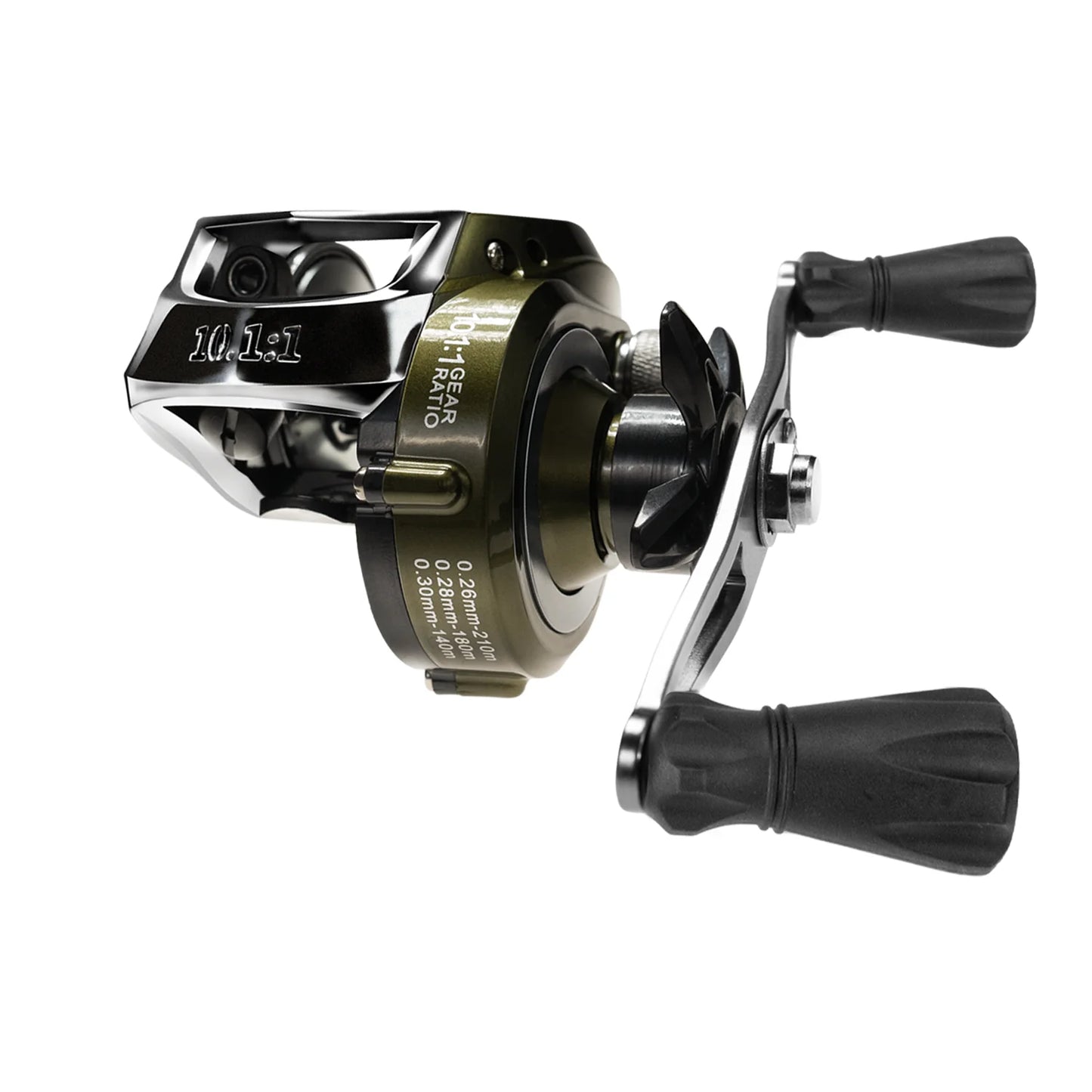 Premium Circular Grip Green Waterdrop Fishing Reel - Ergonomic Design, Smooth Casting, Durable Construction
