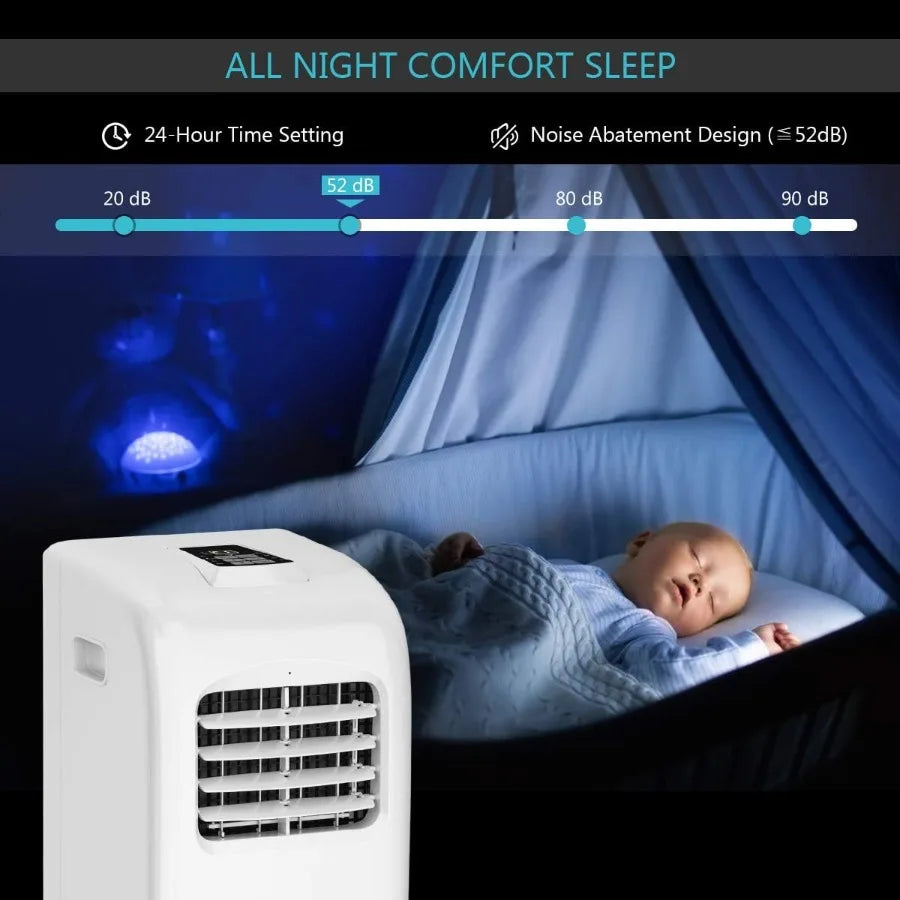 Ashrae 8000 BTU Portable Air Conditioner with Remote Control Energy Efficient for Rooms Up to 400 Sq. Ft Cooling Dehumidifying