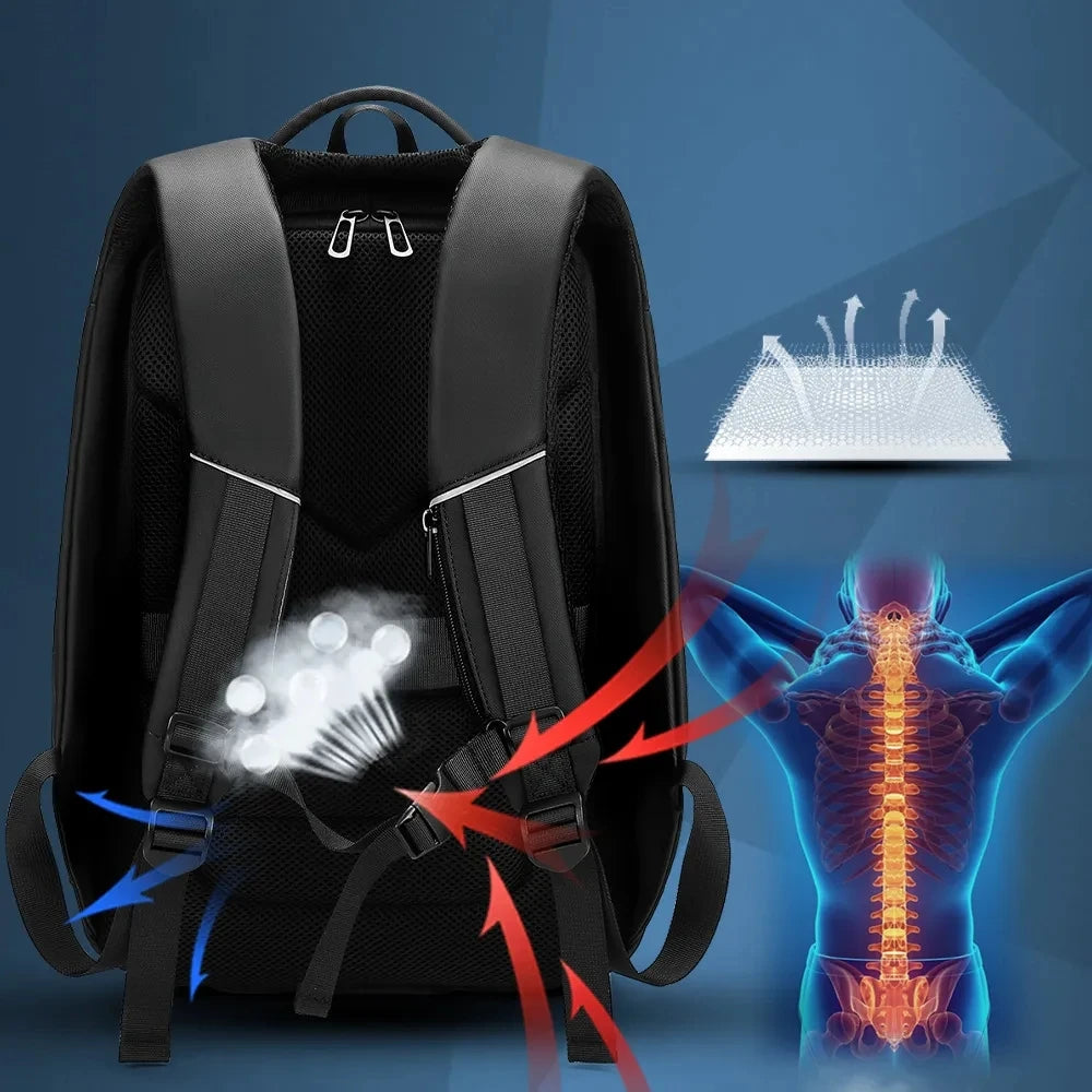 18” Large Capacity Male Laptop Men's Backpack Bag Waterproof USB Charging Multifunction Business School Backpacks