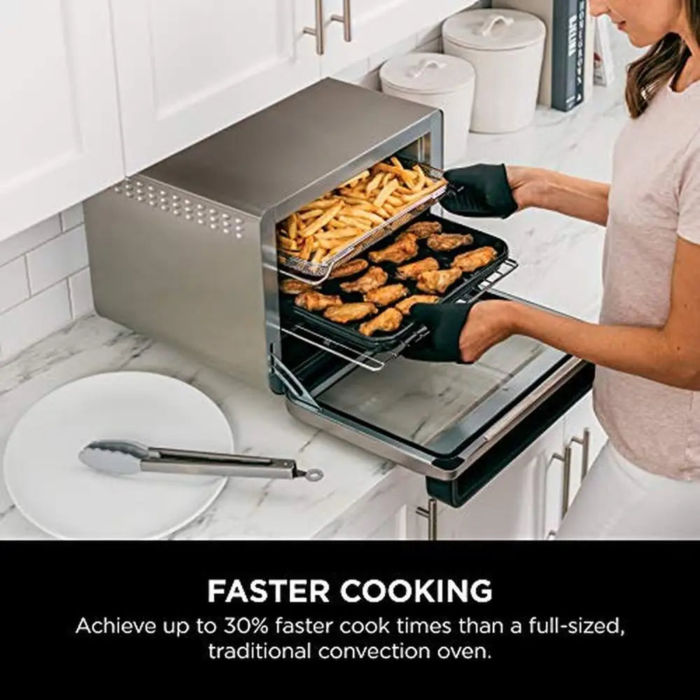 XL Pro 10-in-1 Air Fry Toaster Oven Dehydrate Reheat 1800W Stainless Steel Countertop Convection Oven Family Size Capacity