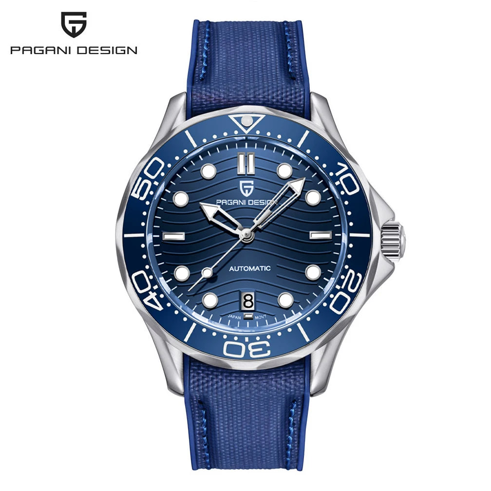 PAGANI DESIGN 2025 New V2 Waves Men's Watches 200M Diving Automatic Watch For Men AR Sapphire crystal Mechanical Wrist watch Men