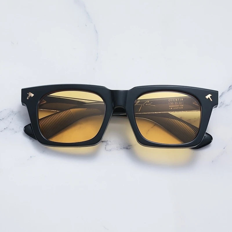 Japan Hand Made Thick Acetate Man Sunglasses  QUENTIN Sun Glasses Outdoor Square Fishing Driving Gafas Lentes De Sol Hombre