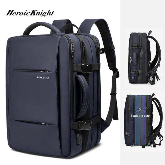 Heroic Knight Expandable Travel Backpack Men Work Backpack Big Capacity 15.6 Laptop Waterproof Backpack Casual College Schoolbag
