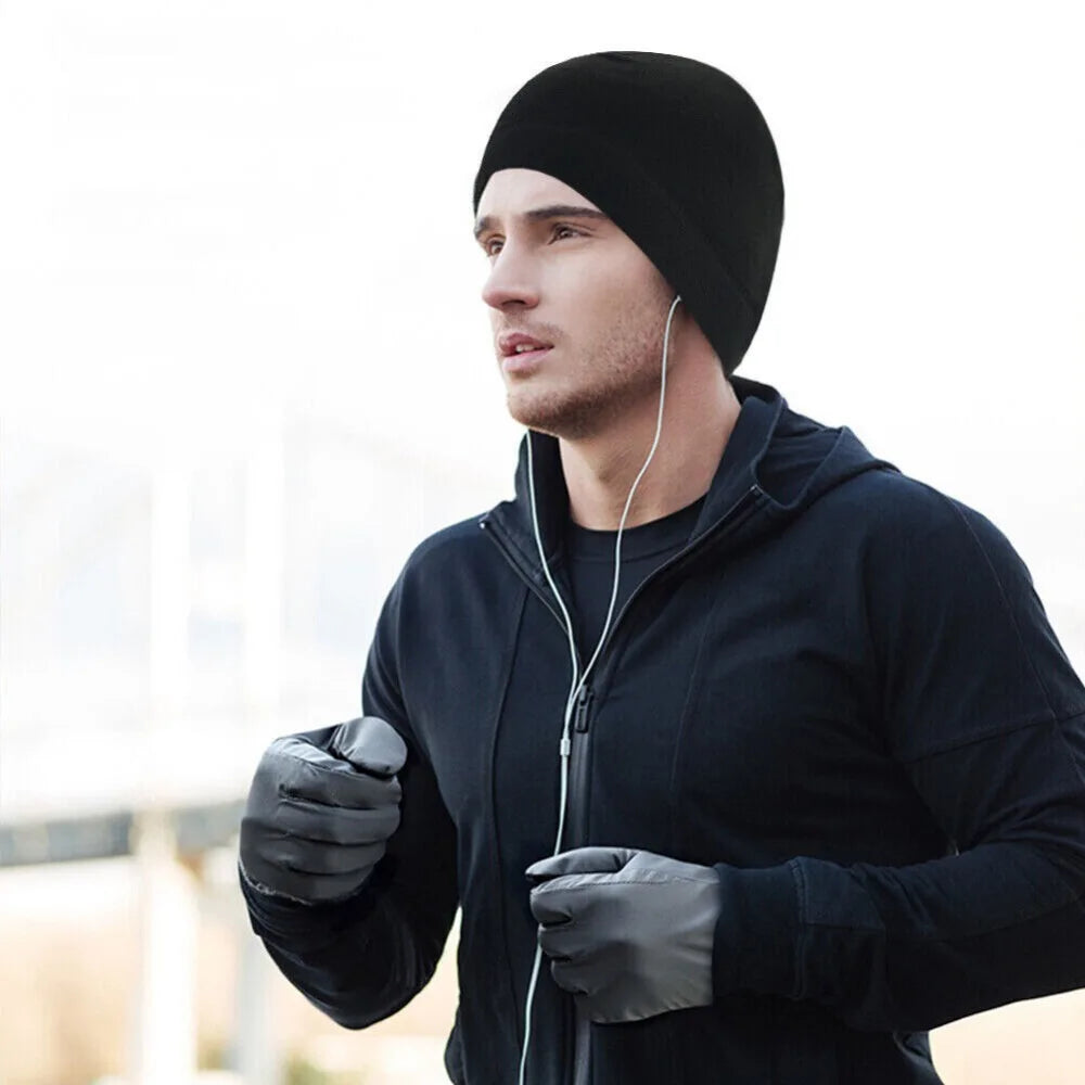 Winter Fleece Skull Cap Helmet Liner Cycling Running Ski Thermal Beanie Hat Slouchy Cap for Men Women Thick Windproof Watch Cap