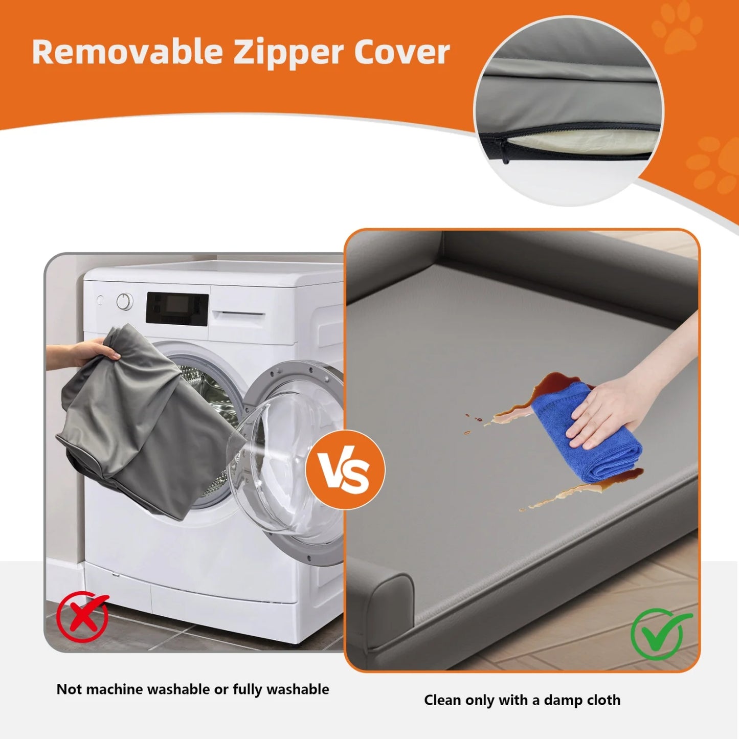 M-2XL Microfiber Leather Dog Bed Sofa Couch Bed with Supportive Bolster and Foam Base Pet Sleeping Bed for All Breed