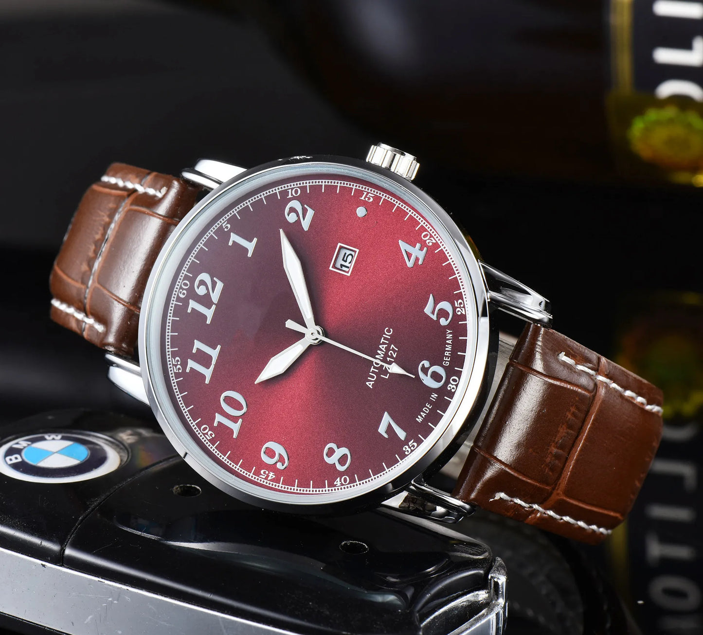 2025 Men's Business Watch - Genuine Leather, Sweep Second Quartz, Slim Analog for Office & Casual
