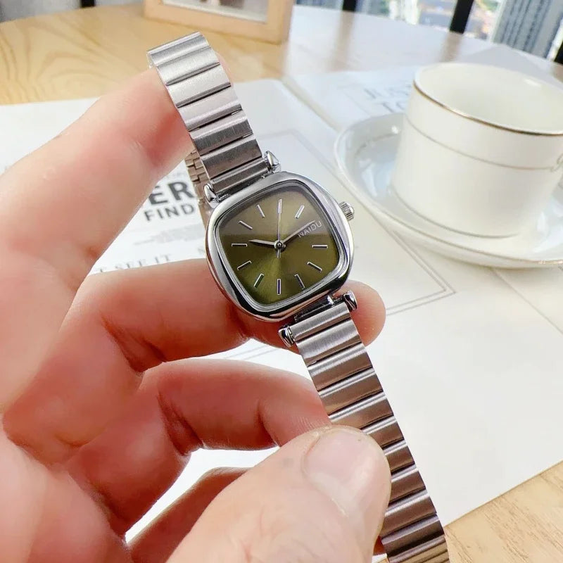 Fashion Women Watches Relogio Feminino Luxury Sliver Colors Watch Ladies Steel Strap Quartz Wristwatch Clock Reloj Mujer