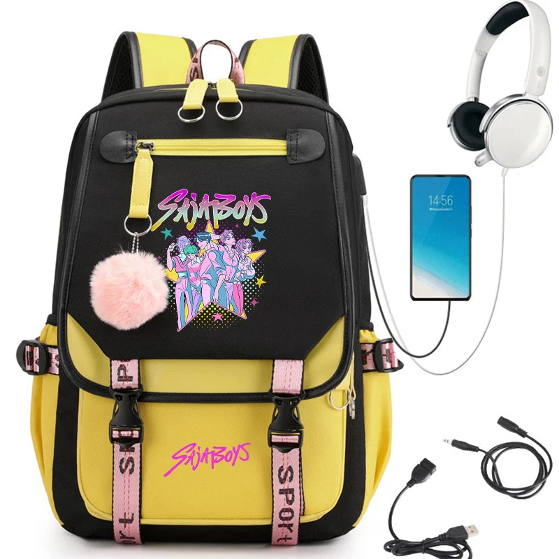 2025 New Back To School Backpack for Girls Boys Teenager KPop Demon Hunters Fashion Usb School Bags Travel Backpacks Mochila