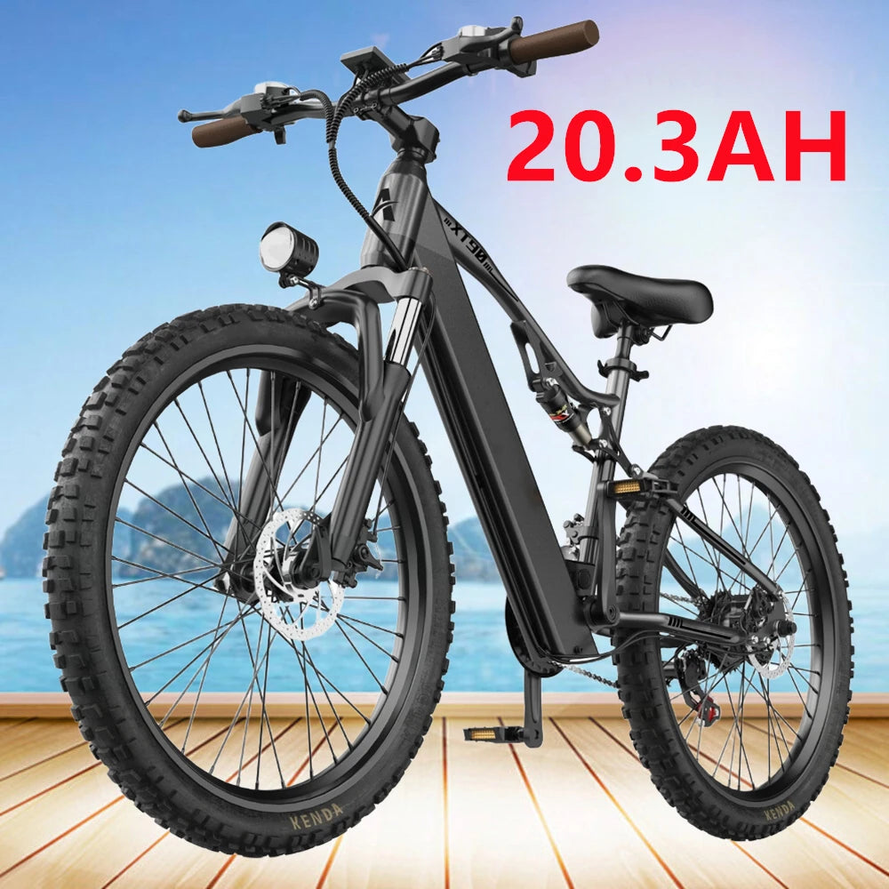 26" Adult 1200W Peak Motor Electric Mountain E Bike Electric Bicycle 27.9Mph 55Miles 48V 20.3AH Electric Dirt EBike for Adults
