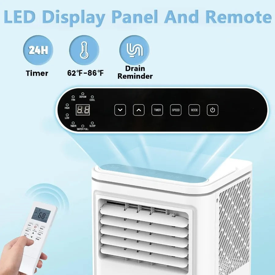 8000 BTU Portable Air Conditioners 3in1 Portable AC Unit for Rooms up to 350 Sq.Ft Mini Air Conditioner for Bedroom with Coolin