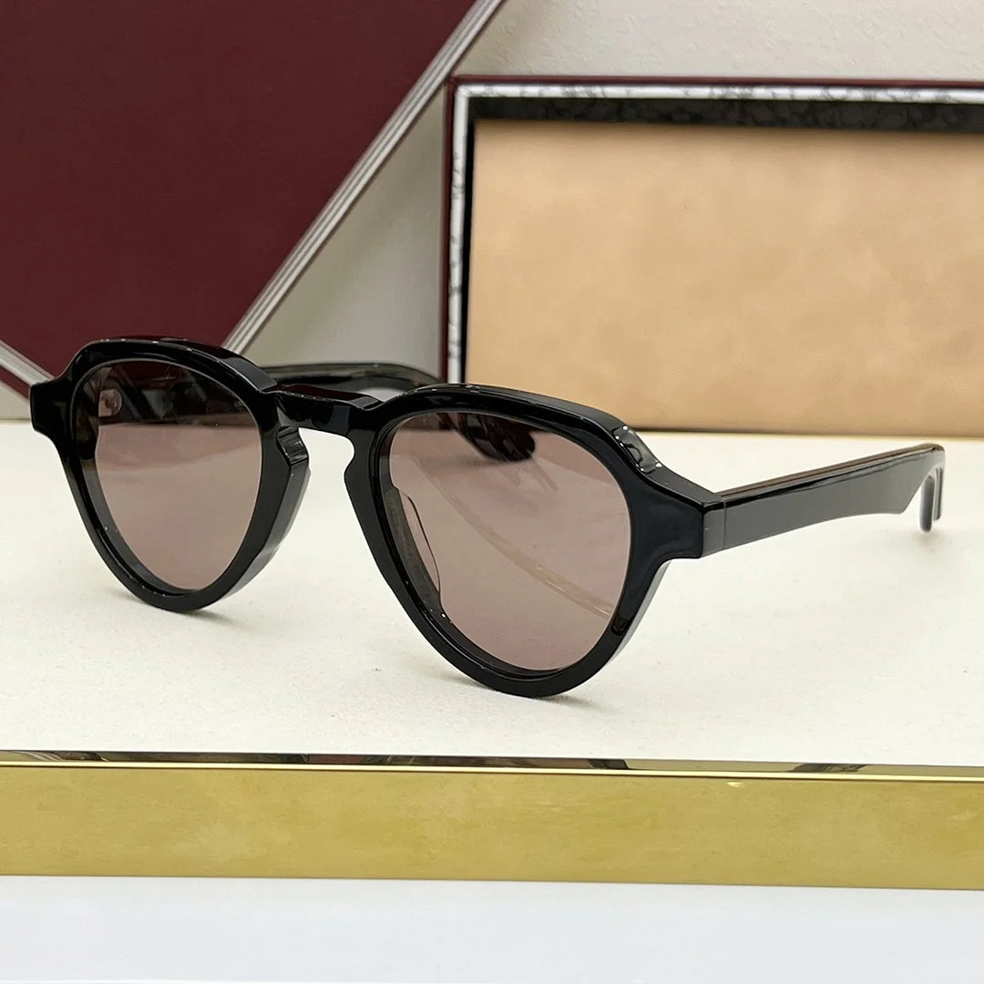 HATFIELD Oval Acetate Sunglasses Vintage Retro UV400 Eyewear for Men and Women Fashion Outdoor Shades