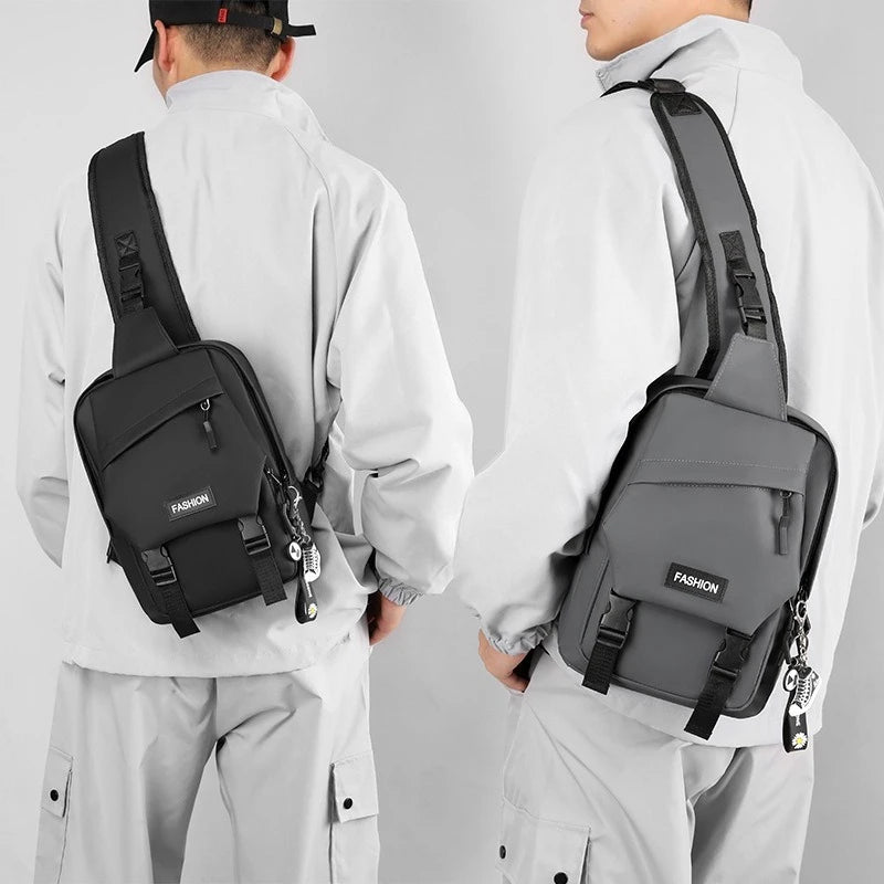 Large capacity men's breast bag, simple and versatile convenient messenger bag, men's high-end multi-functional shoulder bag