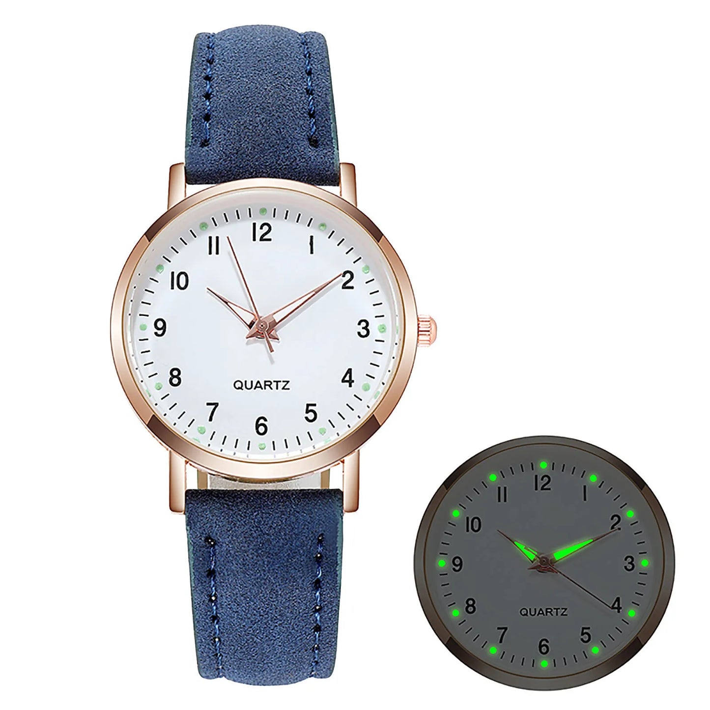 Luminous Watch For Women Fashion Casual Leather Belt Watches Simple Ladies Frosted Round Digital Quartz Wristwatches Reloj Mujer