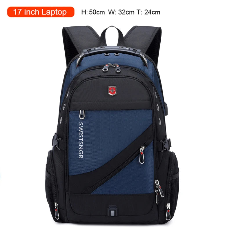 Brand Men's Backpack Anti-theft Waterproof 17inch Laptop Backpacks USB Charging Business Travel Backpack School Bag Male Mochila