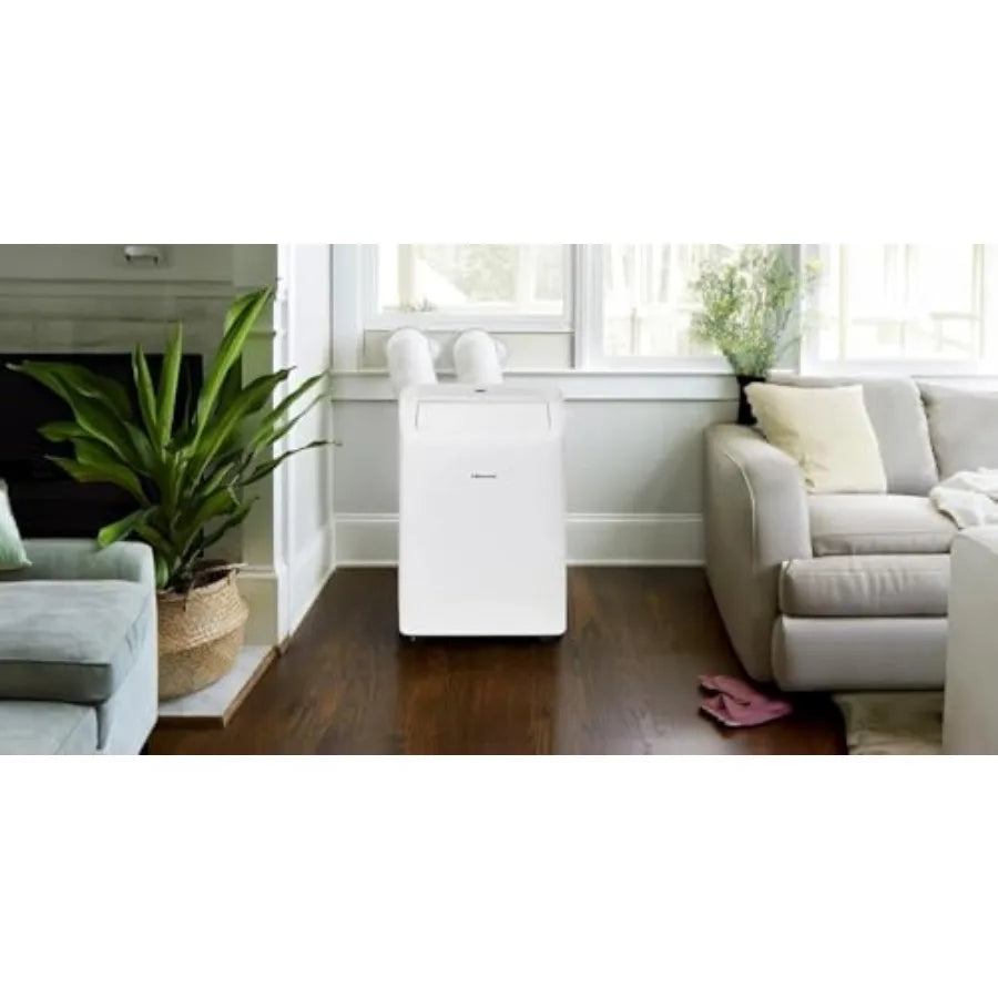 8000 BTU 350 Sq Ft Dual Hose Portable Air Conditioner with Inverter Technology and Wi-Fi Connectivity for Efficient Cooling Deh