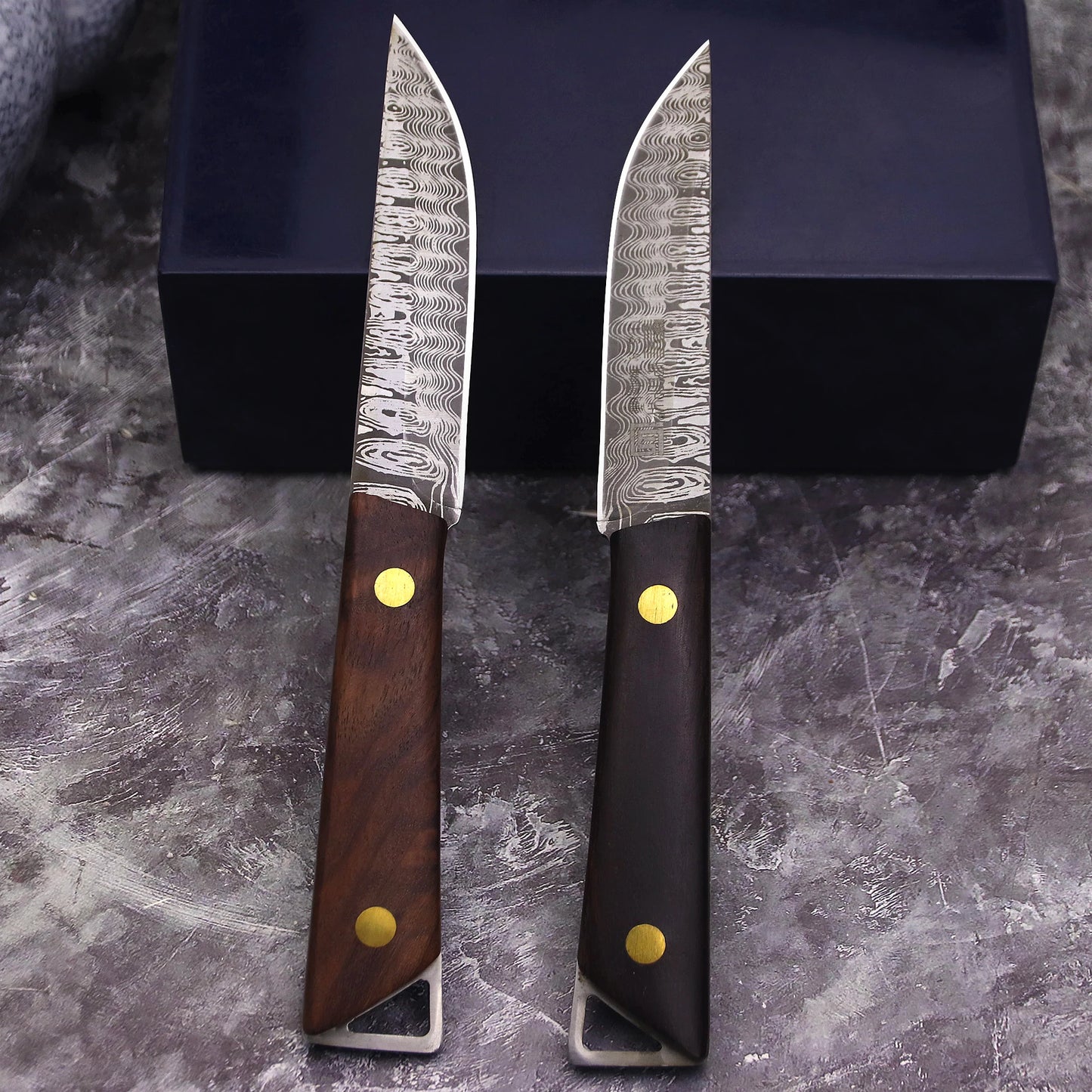 WPKOPYA USA 420C steel (Damascus pattern) Outdoor knife + sheath, camping knife, hunting knife, EDC knife