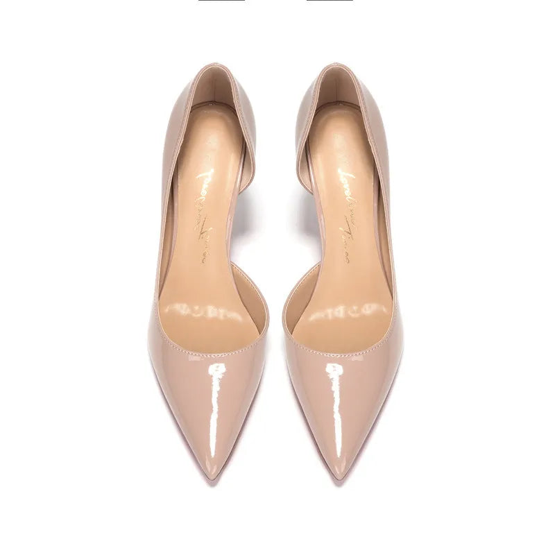 Women's elegant high heels, side empty red sole high heels, pointed slender heels, sexy professional women's shoes
