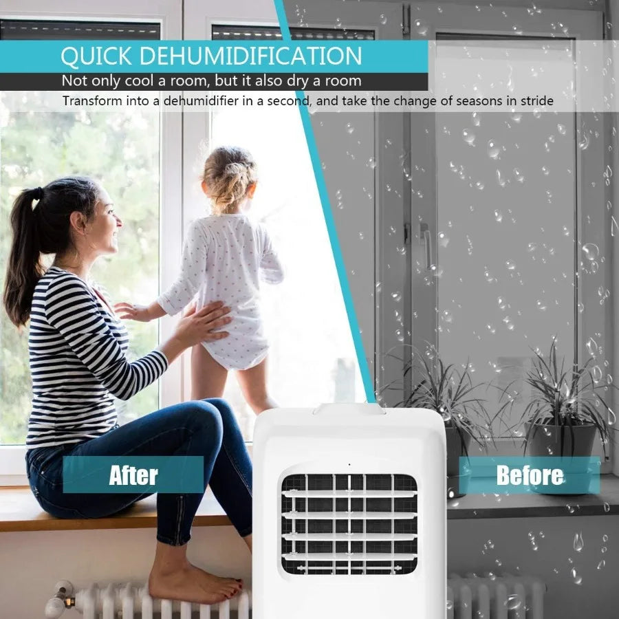 Ashrae 8000 BTU Portable Air Conditioner with Remote Control Energy Efficient for Rooms Up to 400 Sq. Ft Cooling Dehumidifying