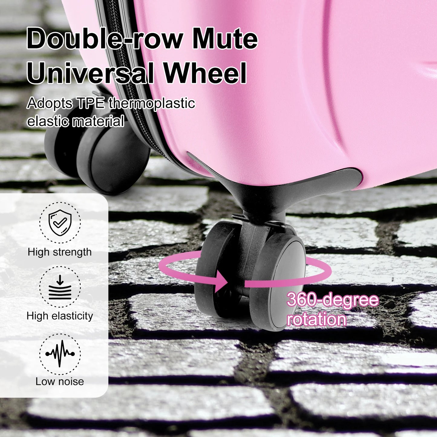 20in Kids Ride-On Luggage, Toddler Luggage Seat, Kids Travel Suitcase with Safety Belt, Wheels for Toddlers, (Pink, Caeey-On)