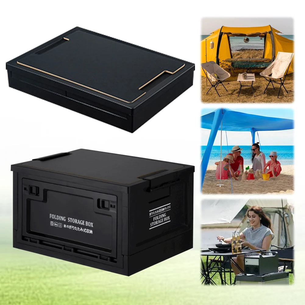 20/30L Camping Storage Box Large Capacity Foldable Storage Bin Multifunctional Outdoor Bench Chopping Board for Home Outdoor