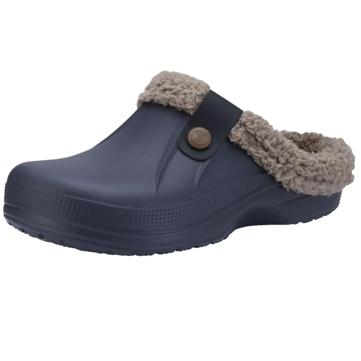 Winter Fur Furry Slippers For Men Outdoor Fashion Waterproof Plush Cotton Slippers Indoor Warm Cozy Non-slip Home Shoes