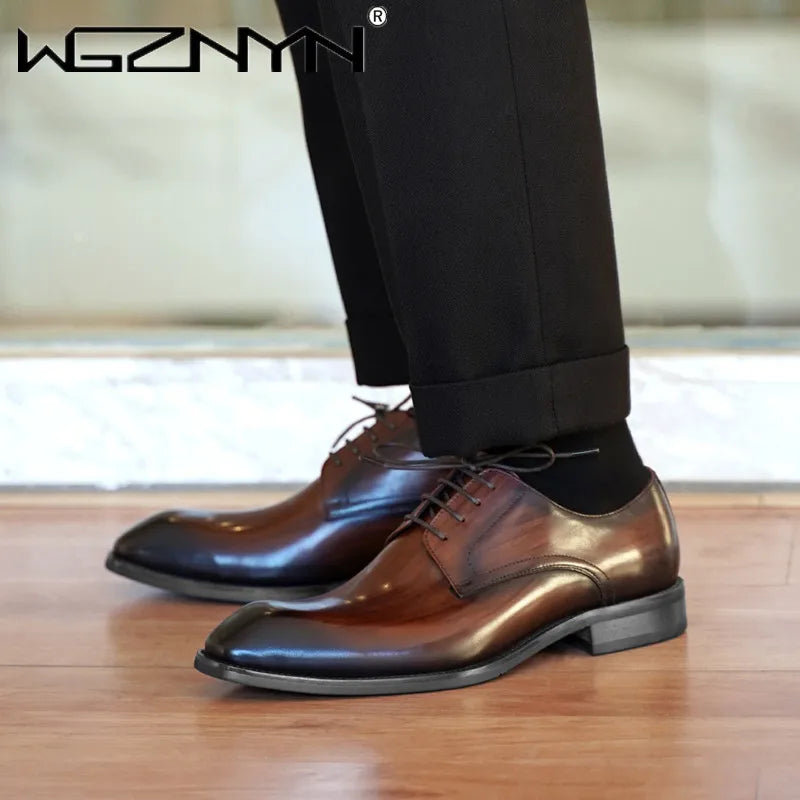 Men's Retro Formal Business Casual Shoes Trend Patent Leather Men Wedding Shoes Oxfords Shoes Designer Pointed Toe Dress Shoe