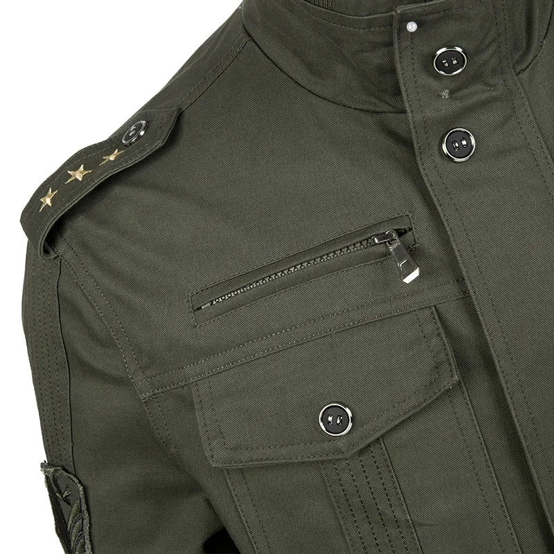 Men's Tactical Jacket Autumn Winter Fleece Tactical Jackets Men Casual Multiple Pockets Windproof Outdoor Workwear Coat