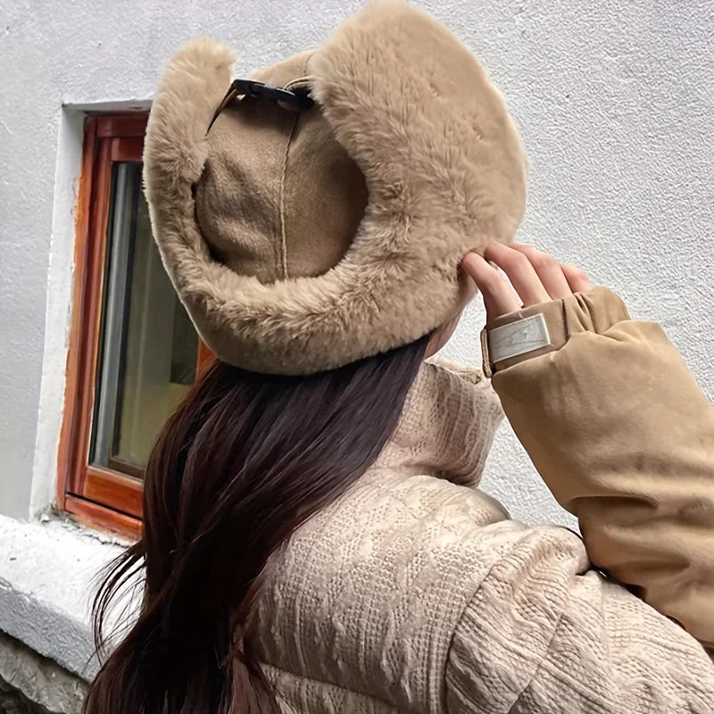New winter hat, Lei Feng hat, warm cotton hat, thick ear protection, cold proof, with ear cover, pilot hat.
