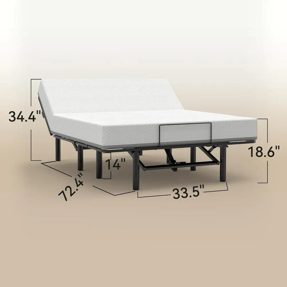 Wireless Remote Queen Electric Bed Frame, Zero Gravity Adjustable Base, Easy Assembly, Head and Foot Tilt (Basic, Queen)