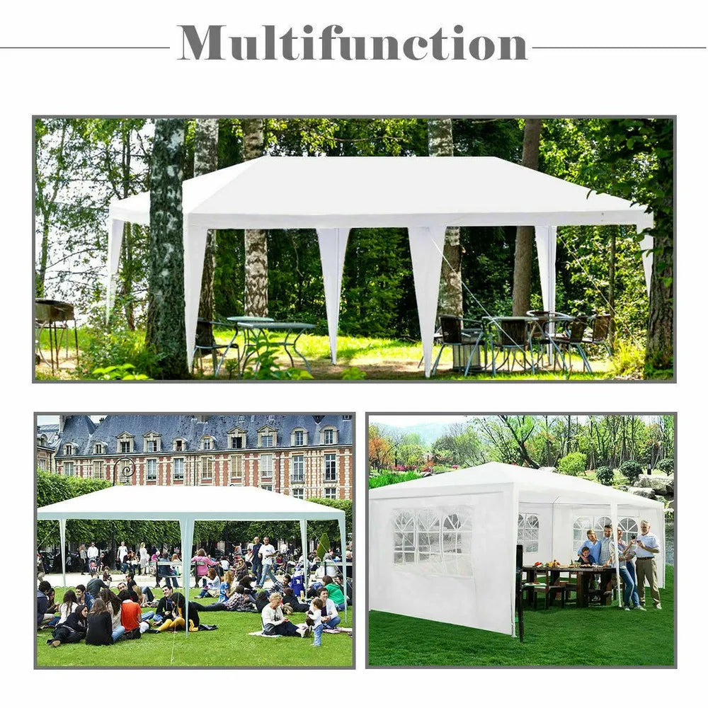 Outdoor 10'x20' Canopy Tent Heavy Duty Wedding Party Tent W/4 Sidewalls & Window