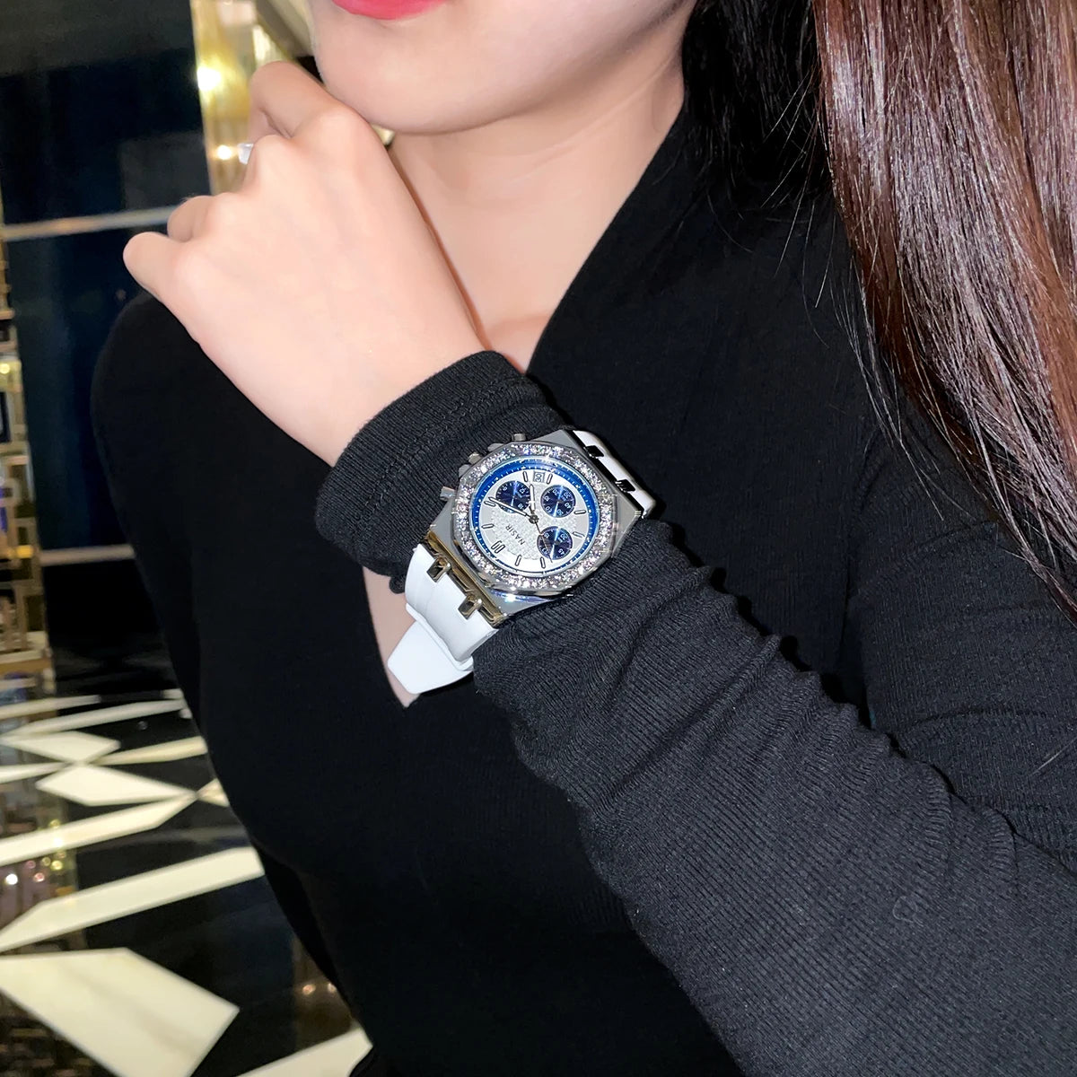 CILOA light luxury gift watch female 2025 new high quality sugar cube brand genuine silver square waterproof quartz watch