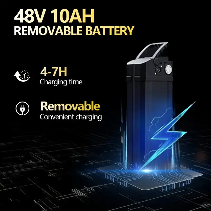 Adult Electric Motorcycles Bicycle 500W Peak Motor 30 Miles Range 48V 10Ah Battery Mini Folding Electric Bike