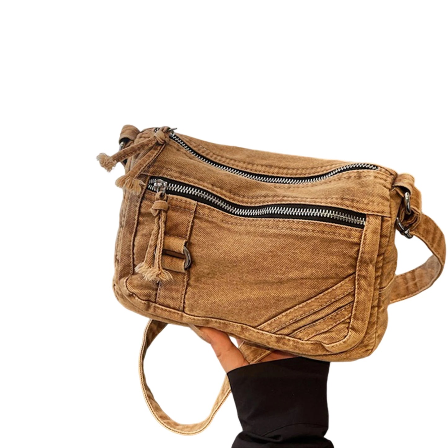 Fashionable Women s Denim Shoulder Bag with Adjustable Strap and Spacious Interior for Everyday Use