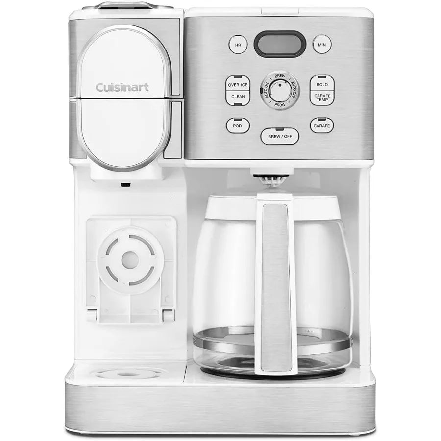 12-Cup Coffee Maker with Single-Serve Brewing Function Glass Carafe for Automatic Hot and Iced Coffee Adjustable Brew Strength