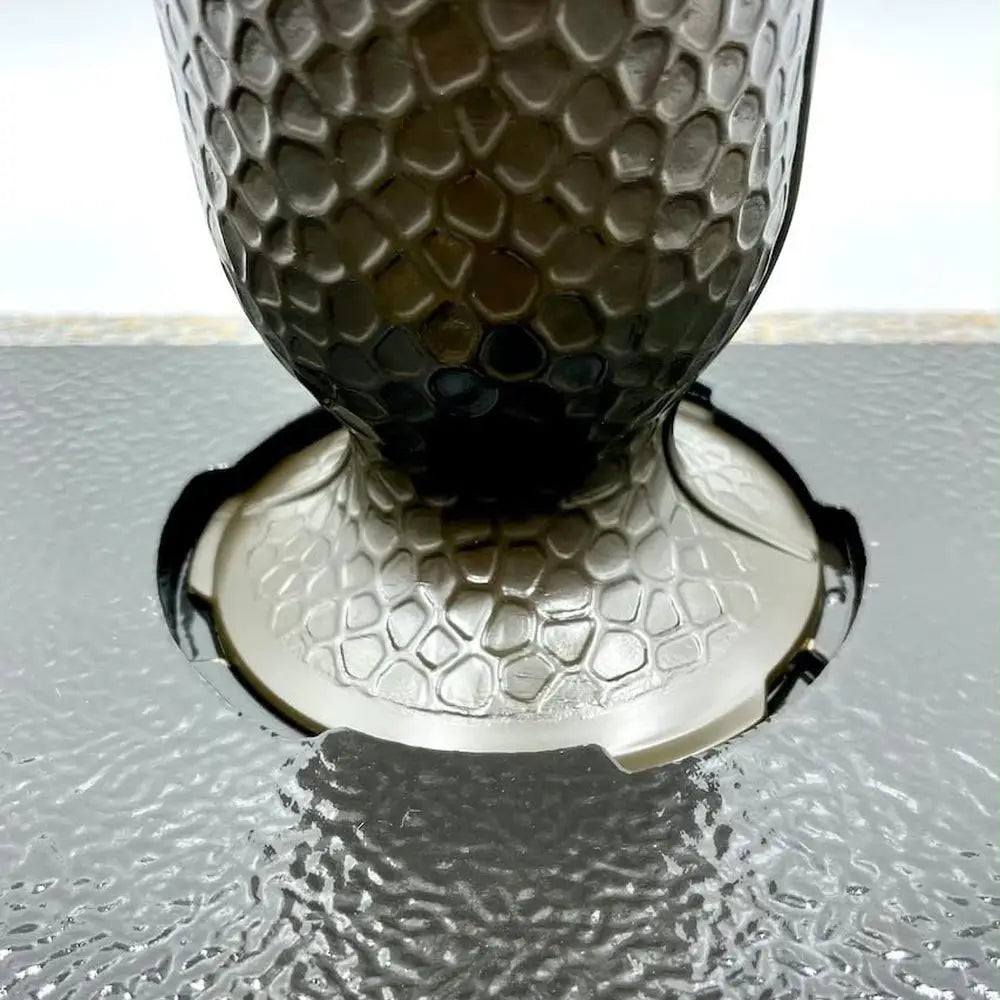 4 Plastic Cemetery Flower Vase with 3 Flanges to Lock-in, Dark Brown, Replacement Vase, Replica Quantity: 1