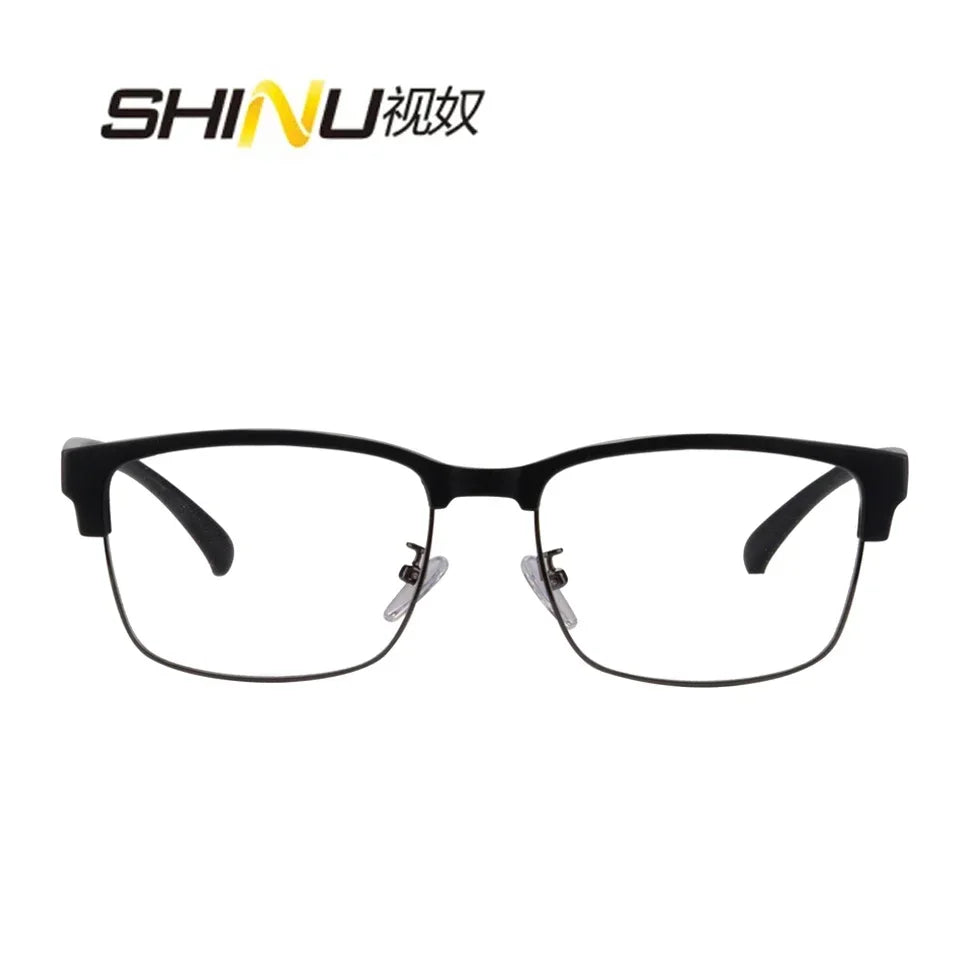 SHINU brand photochromic reading glasses man intelligent progressive multifocal lenses smart multifocal grade glasses eyepieces