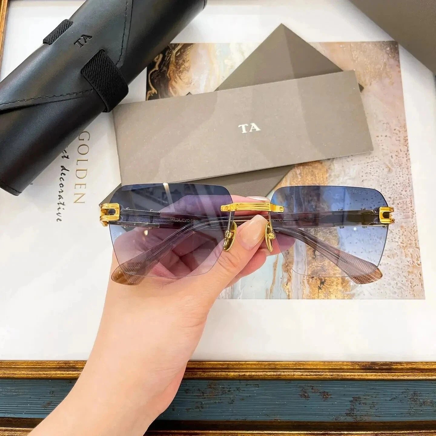 Original Factory For DIYTA DT META-EVO ONE DTS147-A With Brand Box Boundless Oversized Clear Lens Retro Men Women Sunglasses