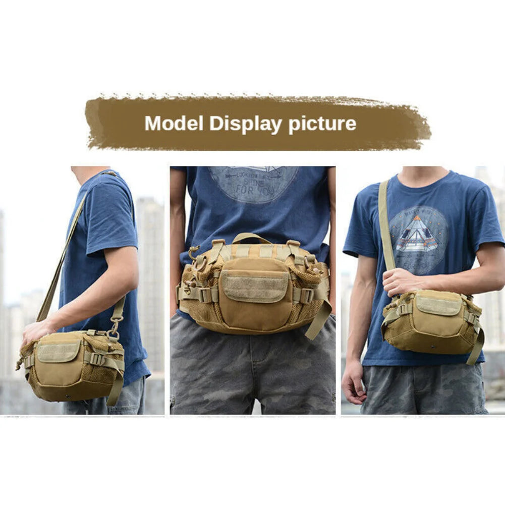 Mens Tactical Military Sling Chest Bag Crossbody Molle Shoulder Waist Belt Pack with Multiple Pockets Hunting Bag